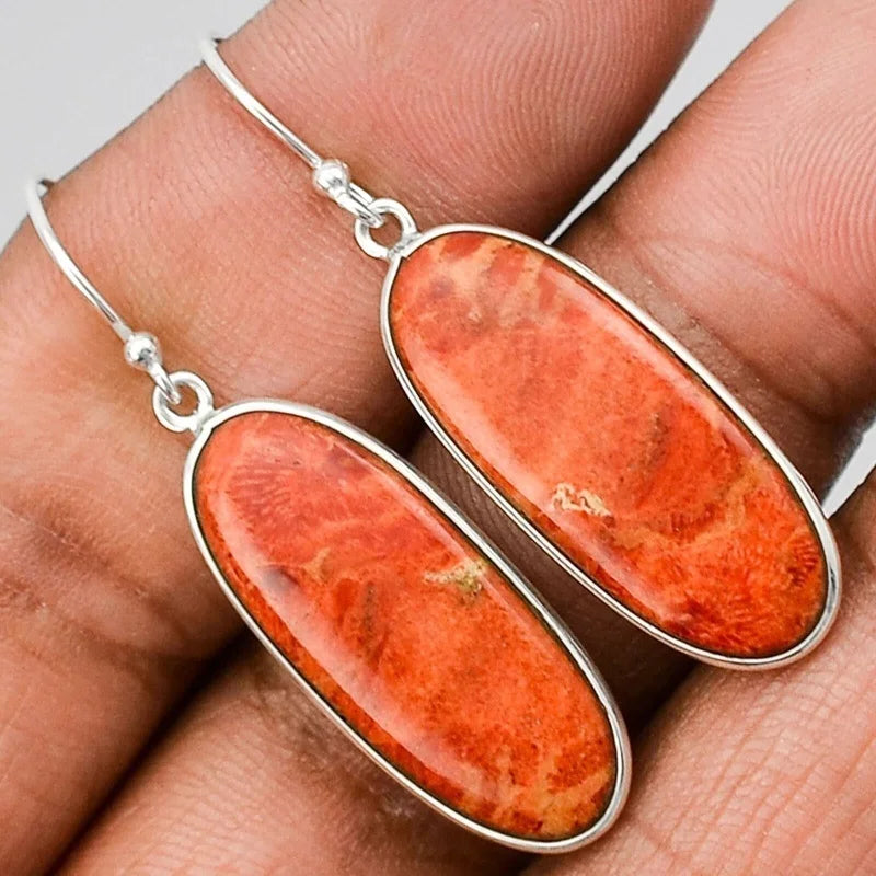 Terify®️Luxury Water Drop Orange Stone Earrings for Women Crystal Coral 💧