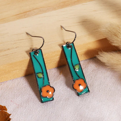 Terify®️ Sky Blue Boho Handcrafted Floral Enamel Earrings🌸