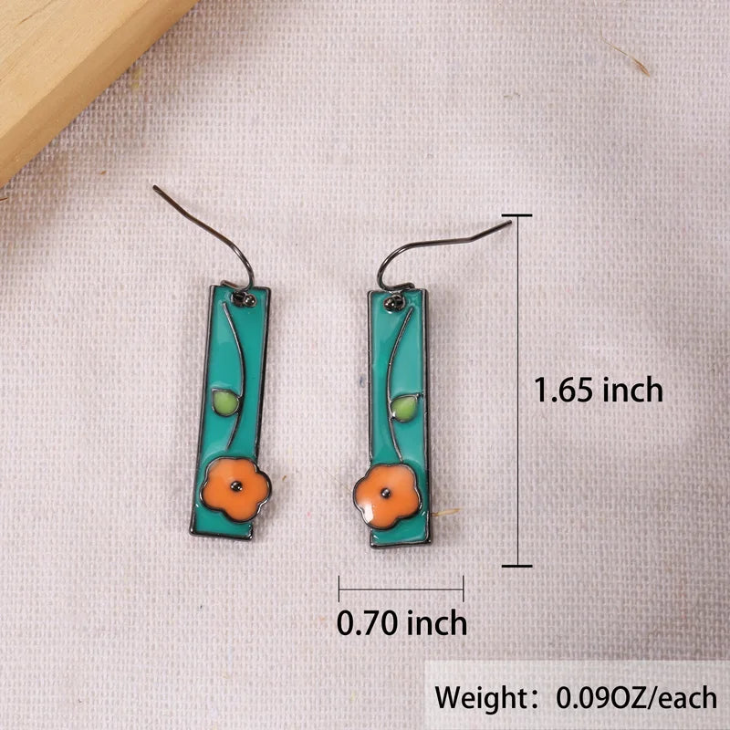 Terify®️ Sky Blue Boho Handcrafted Floral Enamel Earrings🌸