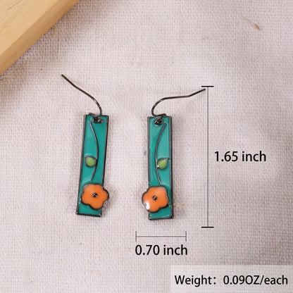 Terify®️ Sky Blue Boho Handcrafted Floral Enamel Earrings🌸