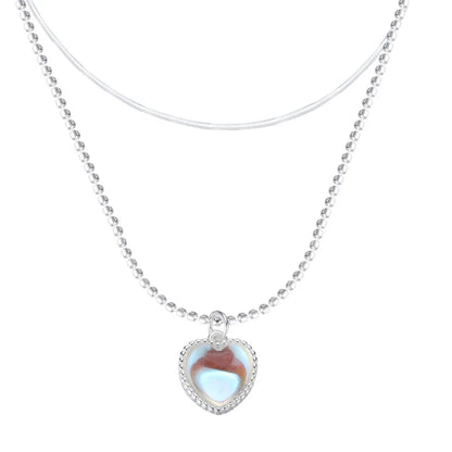Terify®️ Kpop Heart Necklace French Lucky Bean Love Clavicle Chain 💎