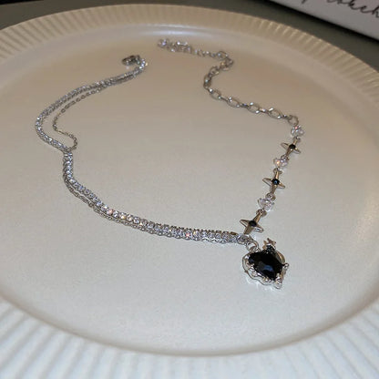 Terify®️ Kpop Heart Necklace French Lucky Bean Love Clavicle Chain 💎