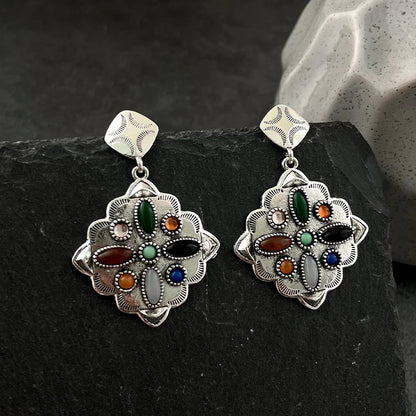 Terify®️ Rainbow Crystal Dangle Earrings Cute Trendy Geometric Drop Earrings Boho Jewelry