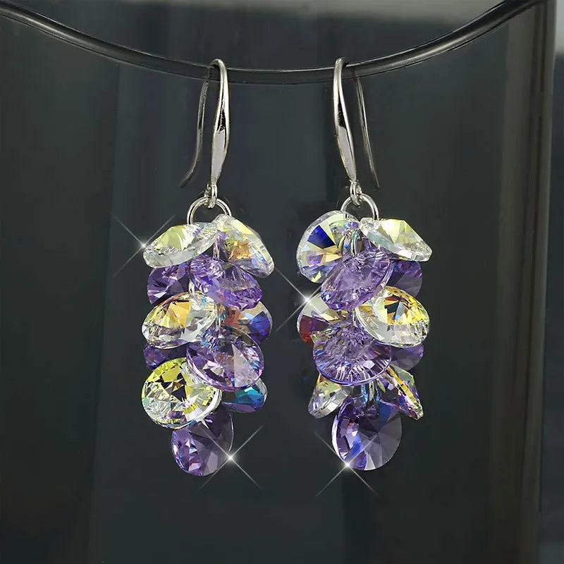 Terify®️ Rainbow Crystal Dangle Earrings Cute Trendy Geometric Drop Earrings Boho Jewelry