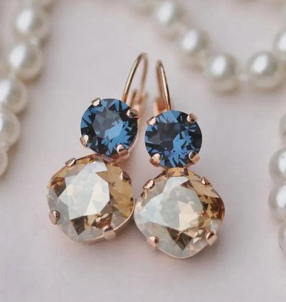 Terify®️ Rainbow Crystal Dangle Earrings Cute Trendy Geometric Drop Earrings Boho Jewelry