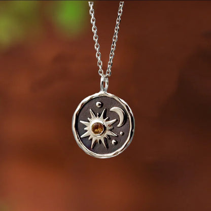Terify®️Vintage Necklace Bohemian  Sun Moon Pendant Necklace❄️
