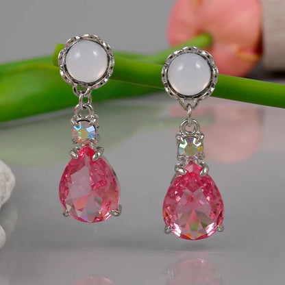 Terify®️ Rainbow Crystal Dangle Earrings Cute Trendy Geometric Drop Earrings Boho Jewelry