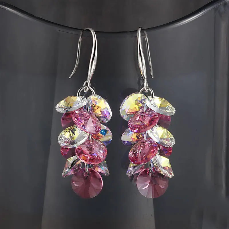 Terify®️ Rainbow Crystal Dangle Earrings Cute Trendy Geometric Drop Earrings Boho Jewelry