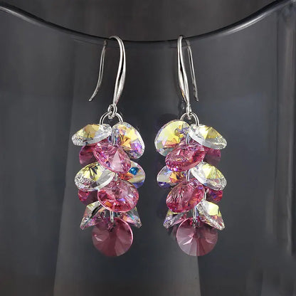 Terify®️ Rainbow Crystal Dangle Earrings Cute Trendy Geometric Drop Earrings Boho Jewelry