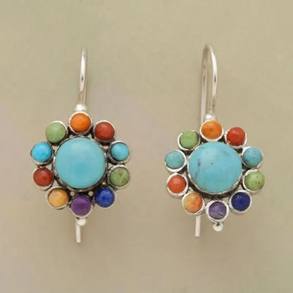 Terify®️ Rainbow Crystal Dangle Earrings Cute Trendy Geometric Drop Earrings Boho Jewelry