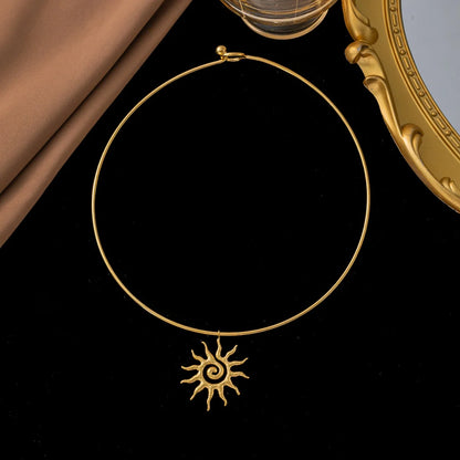 Terify®️Geometric Fashion Spiral Sunflower Pendant Necklace/Earrings Gold Plated 🌟