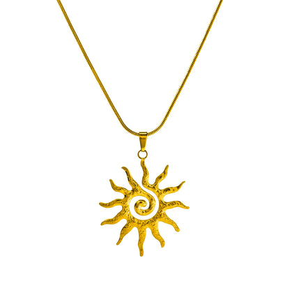 Terify®️ Vintage Sun Geometric Drop Earrings for Women Golden Stainless Steel