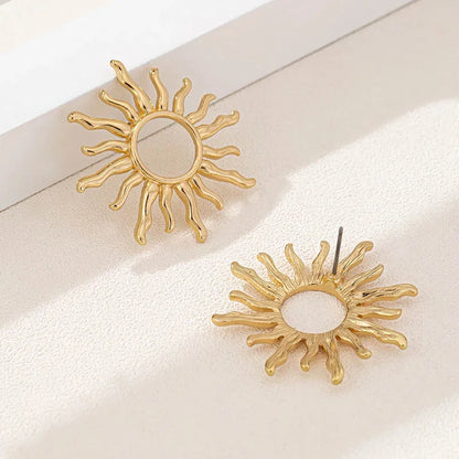 Terify®️Elegant Hollow Flowers Sun Alloy Drop Earrings for Women New Trendy ☀️