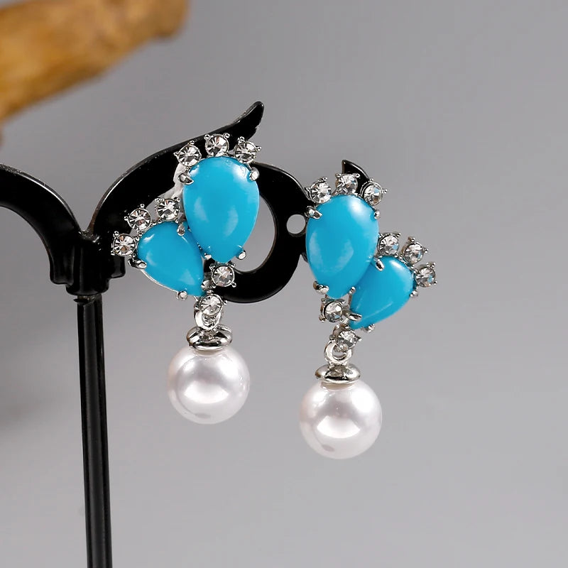 Terify®️ Rainbow Crystal Dangle Earrings Cute Trendy Geometric Drop Earrings Boho Jewelry