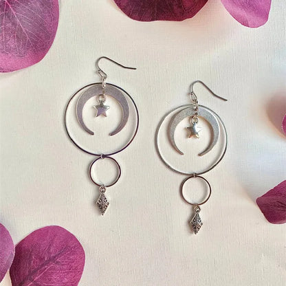 Terify®️Moon phase earrings Crescent moon Space Sun and moon Genuine🌙