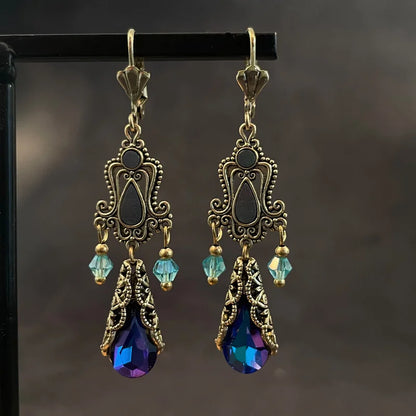 Terify®️ Rainbow Crystal Dangle Earrings Cute Trendy Geometric Drop Earrings Boho Jewelry