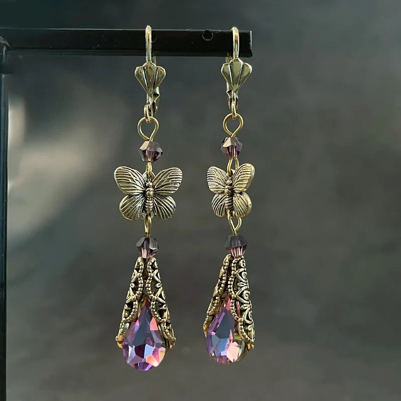 Terify®️ Rainbow Crystal Dangle Earrings Cute Trendy Geometric Drop Earrings Boho Jewelry