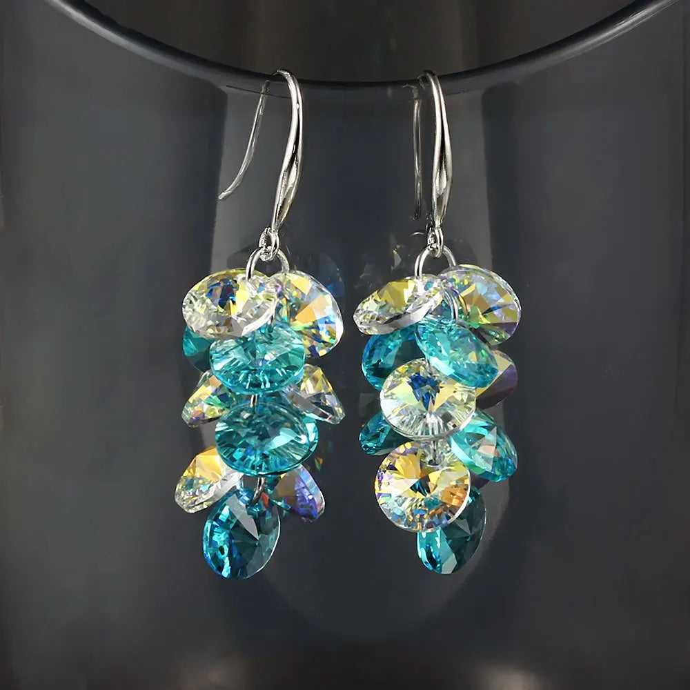 Terify®️ Rainbow Crystal Dangle Earrings Cute Trendy Geometric Drop Earrings Boho Jewelry