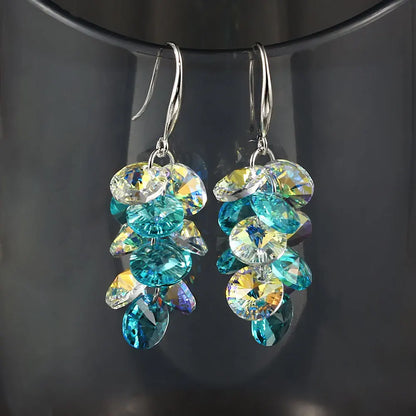 Terify®️ Rainbow Crystal Dangle Earrings Cute Trendy Geometric Drop Earrings Boho Jewelry