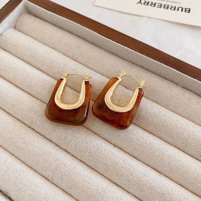 Terify®️Green Pink Transparent Resin Earrings For Women Girls 🩷
