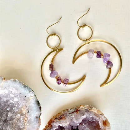 Terify®️Moon phase earrings Crescent moon Space Sun and moon Genuine🌙