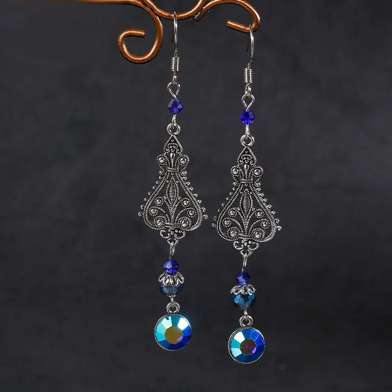 Terify®️ Rainbow Crystal Dangle Earrings Cute Trendy Geometric Drop Earrings Boho Jewelry