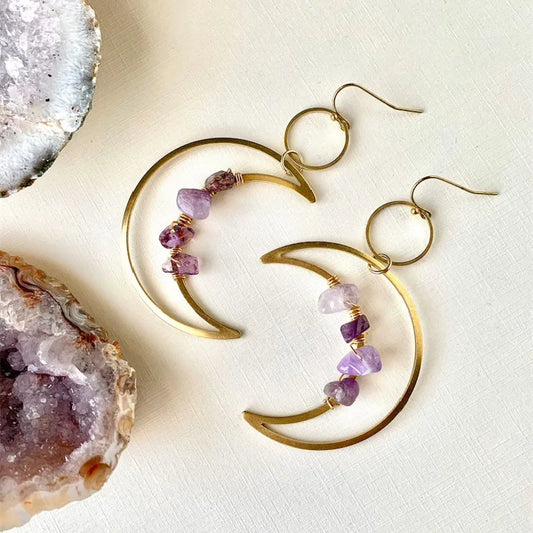 Terify®️Moon phase earrings Crescent moon Space Sun and moon Genuine🌙