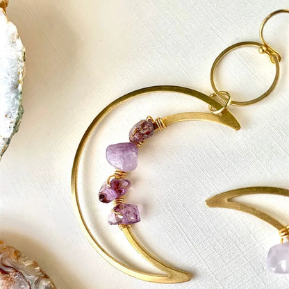 Terify®️Moon phase earrings Crescent moon Space Sun and moon Genuine🌙