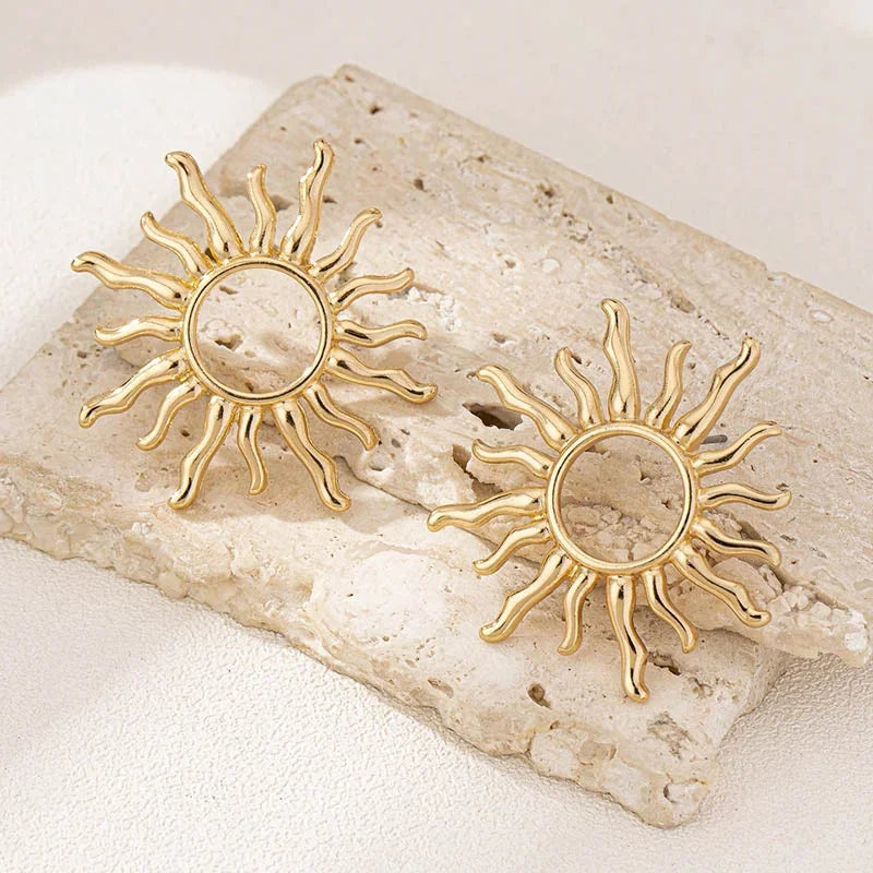 Terify®️Elegant Hollow Flowers Sun Alloy Drop Earrings for Women New Trendy ☀️